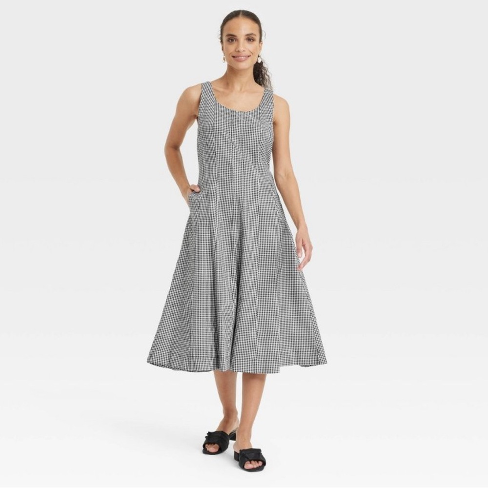 Women's Black and White Checkered gingham Dress